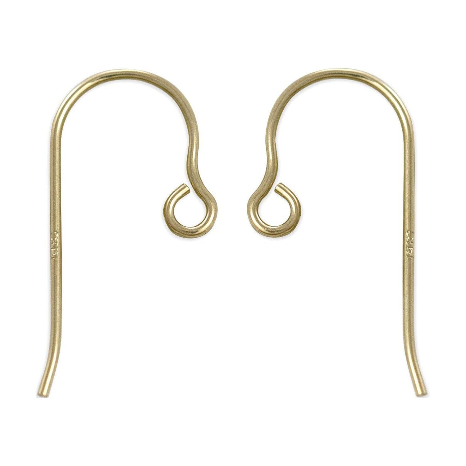 14k Yellow Gold Shepherd Hook Ear Wire 15mm (1-Pair)