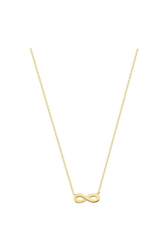 14k Yellow Gold Side-ways Mini Infinity Necklace Cable Chain - 1.8 Grams - 18 Inch