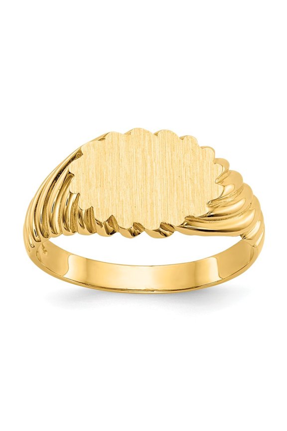 14k Yellow Gold Signet Ring - 3.0 Grams - Size 6