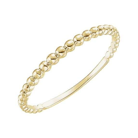 14k Yellow Gold Size 7 Beaded Stackable Ring - 1.0 Grams