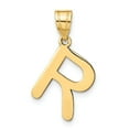 thumbnail image 1 of 14k Yellow Gold Slanted Design Bubble Letter R Initial Pendant, 1 of 4