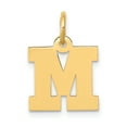 thumbnail image 1 of 14k Yellow Gold Small Block Initial M Charm Pendant, 1 of 7