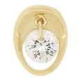 thumbnail image 1 of 14k Yellow Gold, Small Dangling Solitaire Slider Pendant Charm Created CZ 8mm NO Necklace, 1 of 7