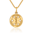 thumbnail image 1 of 14K Solid Yellow Gold Emt Medical Alert Necklace Chain Pendant Charm with chain 20inch, 1 of 8