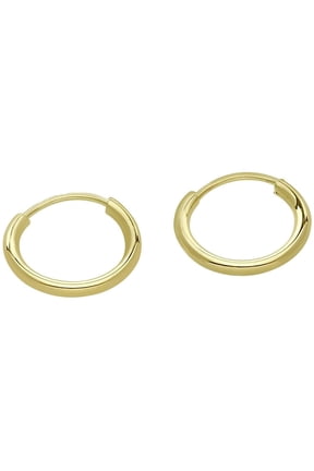 14k Yellow Gold Small Endless Hoop Earrings for Ears, Cartilage, Nose or Lips, 10mm