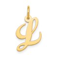 thumbnail image 1 of 14k Yellow Gold Small Fancy Script Initial L Charm, 1 of 4