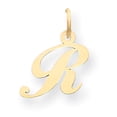 thumbnail image 1 of 14k Yellow Gold Small Fancy Script Initial R Charm Pendant, 1 of 1
