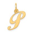 thumbnail image 1 of 14k Yellow Gold Small Fancy Script Letter P Initial Charm Pendant, 1 of 4