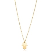 KoolJewelry 14k Yellow Gold Small Hamsa Pendant Necklace adjusts to 16 or 17 inch