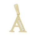 thumbnail image 1 of 14k Yellow Gold, Small Initial Capital Letter A Pendant Charm Created CZ 11mm Wide, 1 of 6