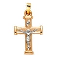 thumbnail image 1 of 14k Yellow Gold Small/Mini Religious Crucifix Charm Pendant (20mm x 15mm), 1 of 2