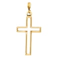 thumbnail image 1 of 14k Yellow Gold Small/Mini Religious Opening Cross Charm Pendant (22mm x 14mm), 1 of 2