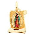 thumbnail image 1 of 14k Yellow Gold Small/Mini Religious Virgen De Guadalupe Picture Pendant (16mm x 13mm), 1 of 2