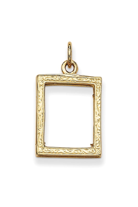 14k Yellow Gold Small Picture Frame Pendant