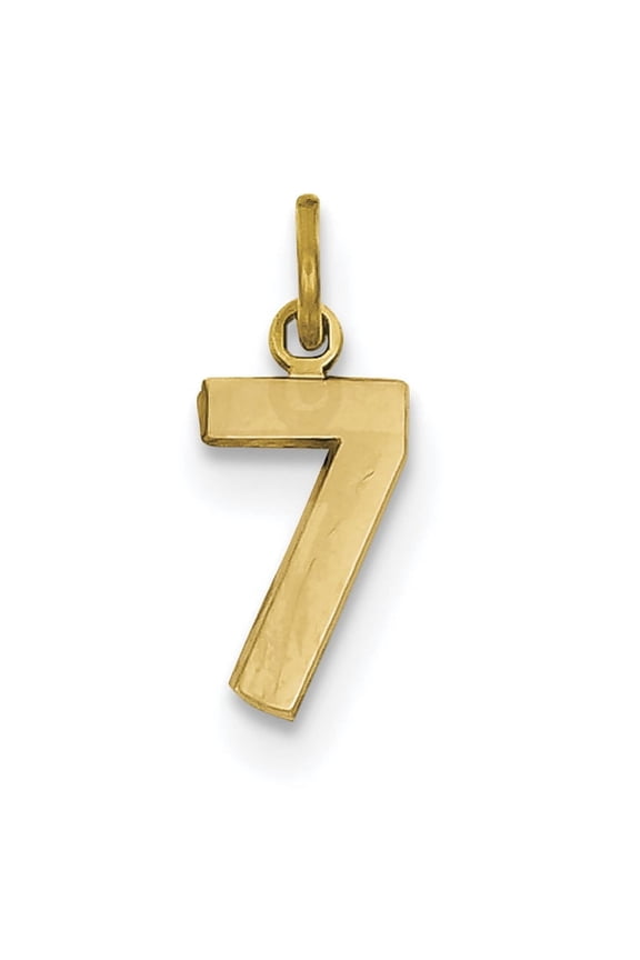 14k Yellow Gold Small Polished Number 7 Charm Pendant