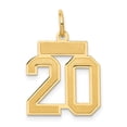 thumbnail image 1 of 14k Yellow Gold Small Satin Number 20 Charm, 1 of 3