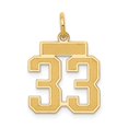 thumbnail image 1 of 14k Yellow Gold Small Satin Number 33 Charm Pendant, 1 of 3