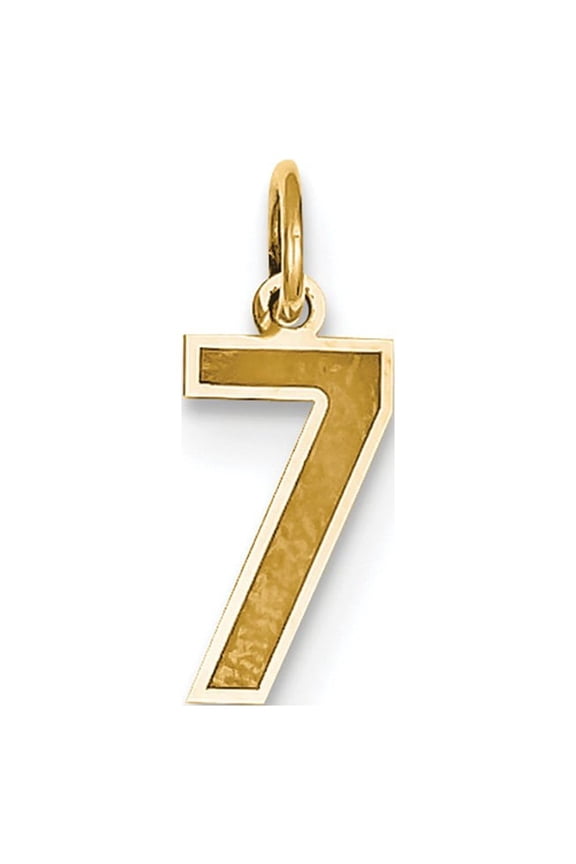 14k Yellow Gold Small Satin Number 7 Charm