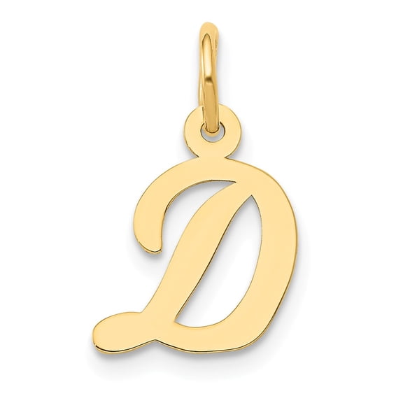 14k Yellow Gold Small Script Initial D Charm