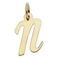 thumbnail image 1 of 14k Yellow Gold Small Script Initial N Charm Pendant, 1 of 1