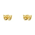 thumbnail image 1 of 14k Yellow Gold Small Smile/cry Face Post Earrings 10x6mm Stud Earring for Women - .9 Grams, 1 of 2