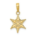 thumbnail image 1 of 14k Yellow Gold Small Snowflake Pendant Charm, 1 of 4
