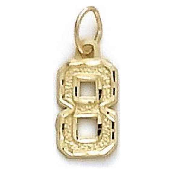 14k Yellow Gold Small Sport Number 8 Pendant - .5 Grams