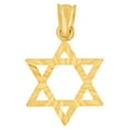 thumbnail image 1 of 14k Yellow Gold, Small Star of David Jewish Religious Pendant Charm 15mm with 18" Dainty Neck Chain, 1 of 5