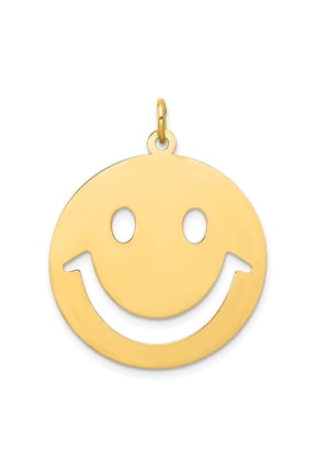14k Yellow Gold Smiley Face Charm
