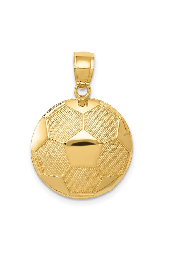 14k Yellow Gold Soccer Ball Pendant Charm