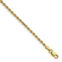 14k Yellow Gold Solid 2.25mm D Cut Rope Lobster Clasp Chain Necklace 16 Inch Lobster Claw - Chain Necklace for Women and