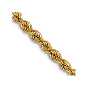 14k Yellow Gold Solid 2.25mm Handmade Regular Rope Chain Necklace 16 Inch Lobster Claw Chain Necklace for Women and Men
