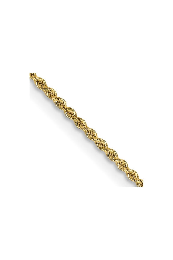 14k Yellow Gold Solid 2mm Handmade Regular Rope Chain Bracelet 6 Inch - Identification Bracelet