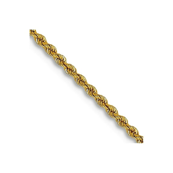 14k Yellow Gold Solid 2mm Handmade Regular Rope Chain Necklace 16 Inch Lobster Claw Chain Necklace for Women and Men