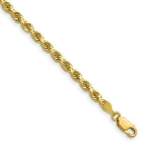 14k Yellow Gold Solid 3.5mm D Cut Rope Lobster Clasp Chain Necklace 18 Inch Lobster Claw - Chain Necklace for Women and