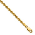 thumbnail image 1 of 14k Yellow Gold Solid 3mm D Cut Rope Lobster Clasp Chain Anklet 9 Inch-Lobster Claw-Anklet for Women and Men, 1 of 2