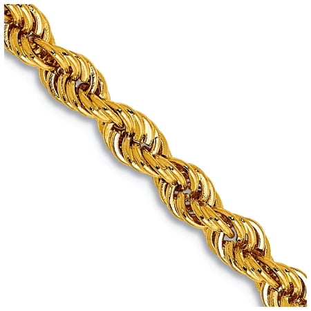 14k Yellow Gold Solid 3mm Handmade Regular Rope Chain Necklace 18 Inch Lobster Claw Chain Necklace for Women and Men