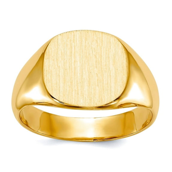 14k Yellow Gold Solid Back Mens Signet Ring Size 10 Ring for Men - 7.6 Grams