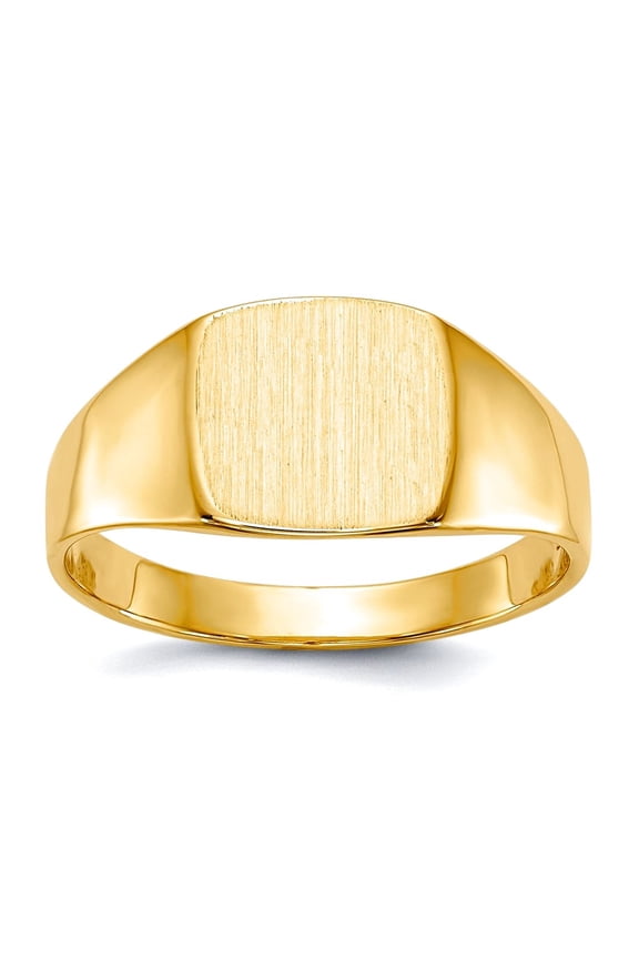 14k Yellow Gold Solid Back Mens Signet Ring Size 9 Ring for Men - 3.4 Grams
