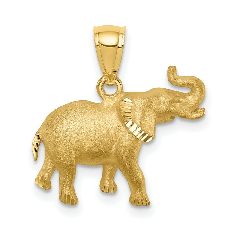 14k Yellow Gold Solid Elephant Pendant 14k Yellow Gold Solid Elephant Pendant