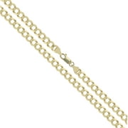 SAC SILVER 14k Yellow Gold Solid Curb Chain 2.6mm Link Necklace 18" Jewelry Female Unisex