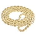 thumbnail image 1 of 14k Yellow Gold Solid Diamond Cut Rope Chain Necklace 28" 6mm - 28", 1 of 6