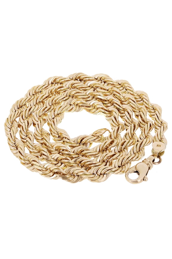 14k Yellow Gold Solid Diamond Cut Rope Chain Necklace 28" 8mm - 28"