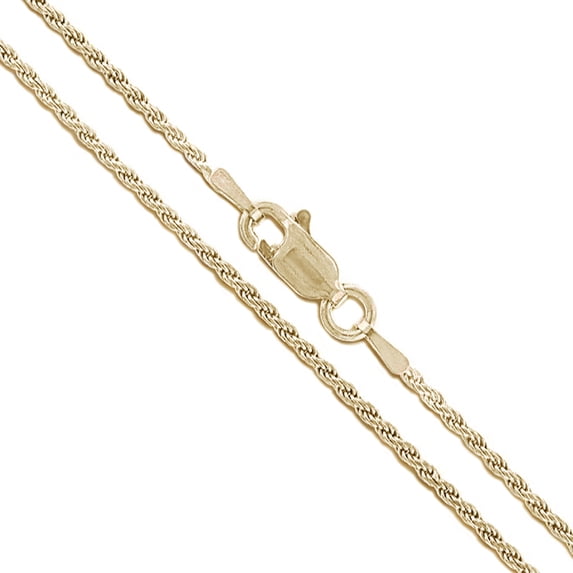14k Yellow Gold Solid Diamond-Cut Rope Link Chain 1.5mm Necklace 20" Jewelry Female Unisex