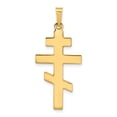 thumbnail image 1 of 14k Yellow Gold Solid Eastern Orthodox Cross Charm Pendant, 1 of 7