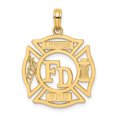 thumbnail image 1 of 14k Yellow Gold Solid FD Ladies AUX in Shield Charm Pendant, 1 of 1