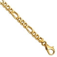 thumbnail image 1 of 14k Yellow Gold Solid Fancy Lobster Closure 7mm Polished Fancy Link Chain Bracelet 9 Inch Link Bracelet for Women and Me, 1 of 2