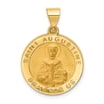 thumbnail image 1 of 14k Yellow Gold Solid Hollow Polished/Satin Round St. Augustine Medal Charm Pendant, 1 of 7