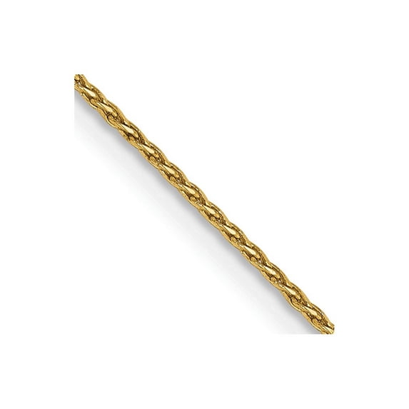 14k Yellow Gold Solid Lobster Claw Closure 1.0mm Round Sparkle Cut Wheat Chain Necklace 30 Inch - Chain Necklace for Wom