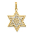 thumbnail image 1 of 14k Yellow Gold Solid Mesh Star Of David Charm Pendant, 1 of 1